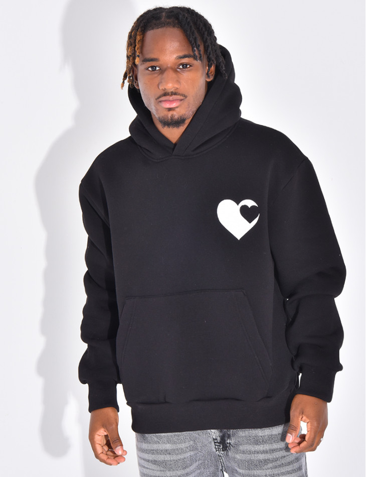 Sweat à capuche avec coeurs