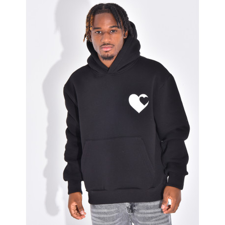 Sweat à capuche avec coeurs