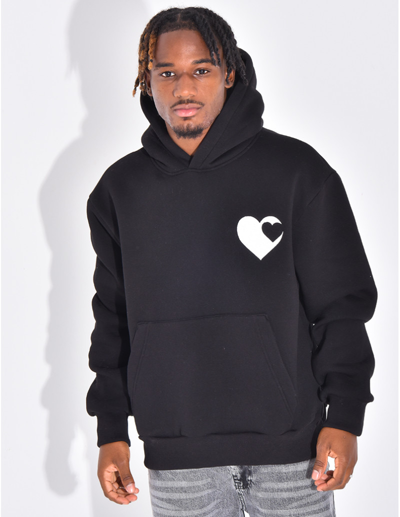 Sweat à capuche avec coeurs