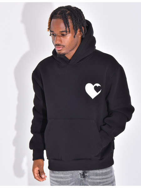 Sweat à capuche avec coeurs