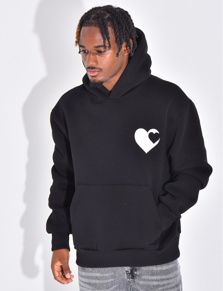 Sweat à capuche avec coeurs