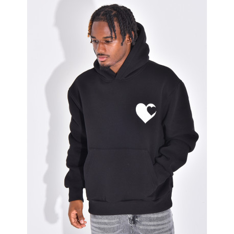 Sweat à capuche avec coeurs