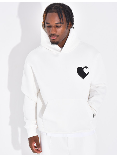 Sweat à capuche avec coeurs