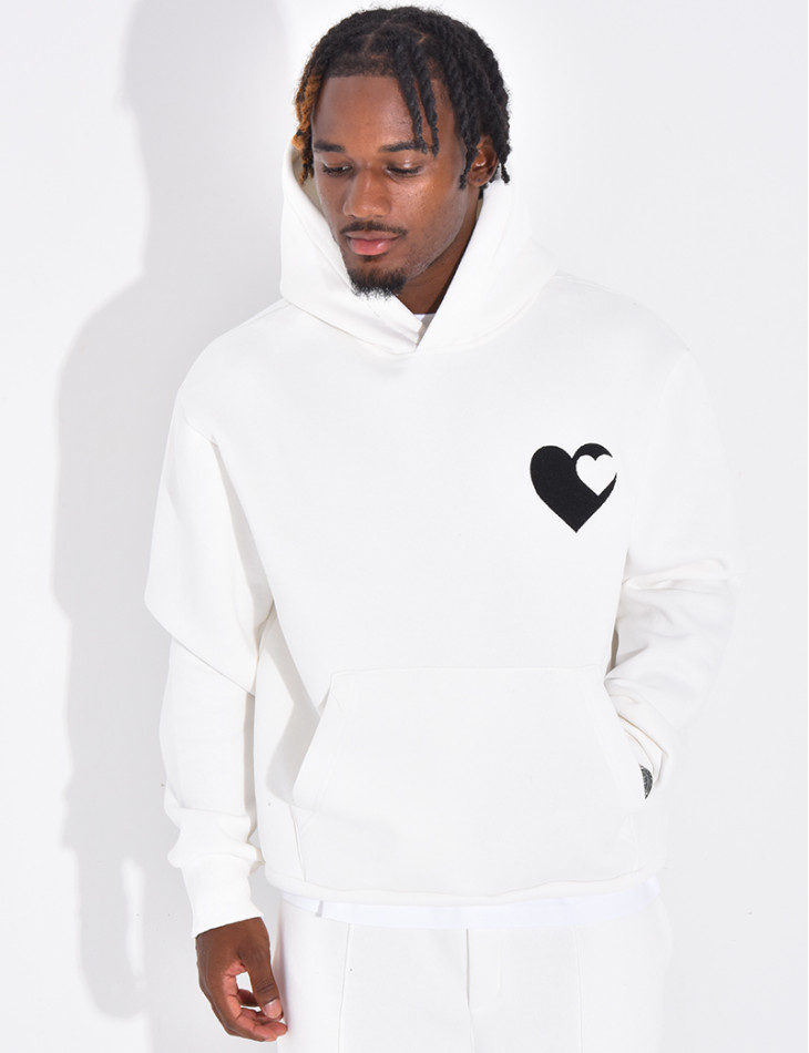 Sweat à capuche avec coeurs