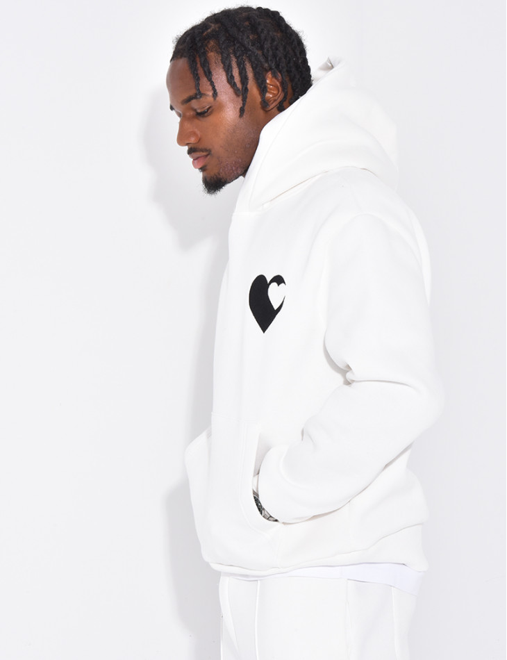 Sweat à capuche avec coeurs