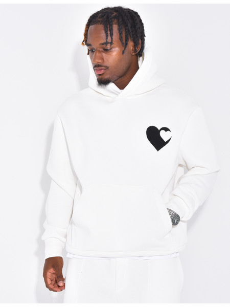 Sweat à capuche avec coeurs
