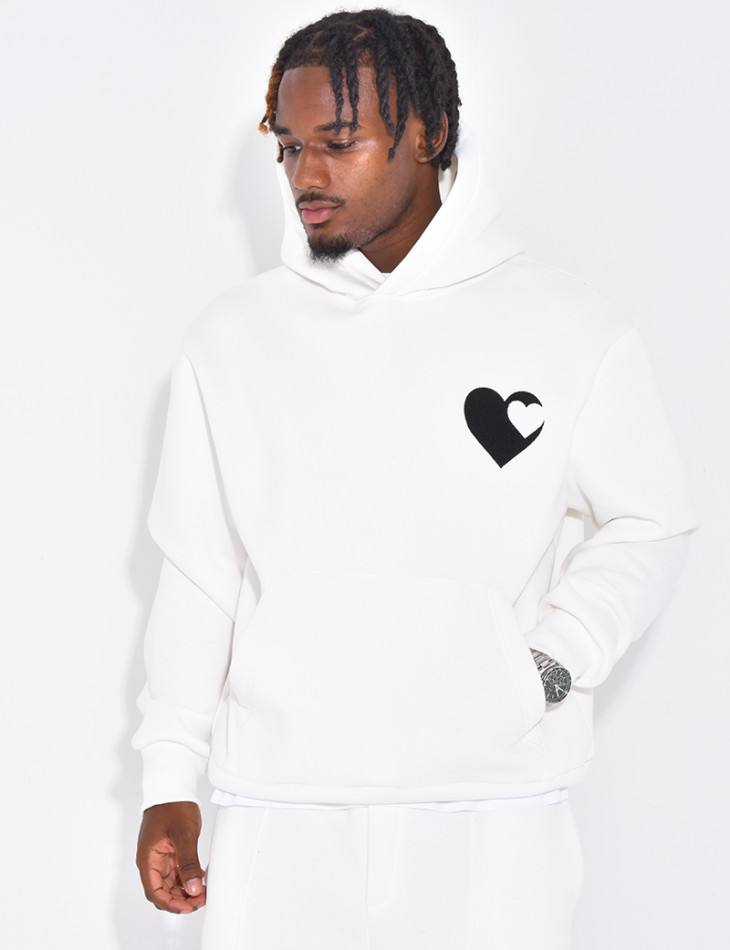 Sweat à capuche avec coeurs