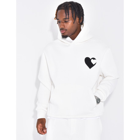 Sweat à capuche avec coeurs