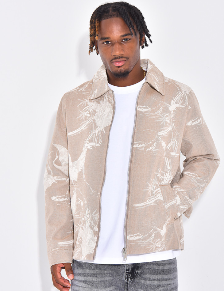 Veste en jeans à motifs