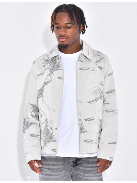Veste en jeans à motifs