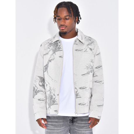 Veste en jeans à motifs