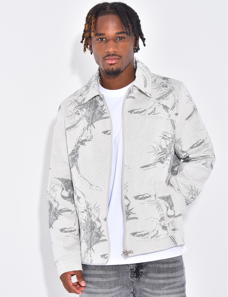 Veste en jeans à motifs