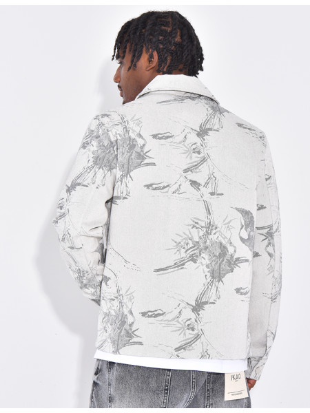 Veste en jeans à motifs