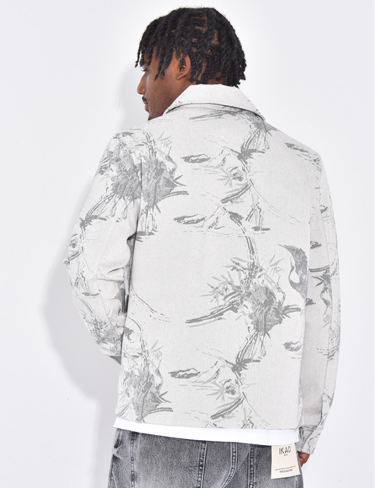Veste en jeans à motifs