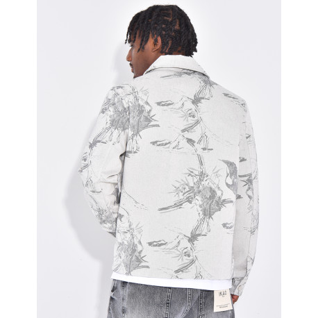 Veste en jeans à motifs