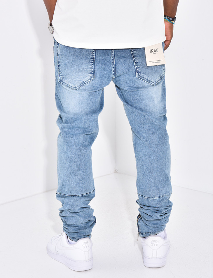 Jeans déchiré zippé