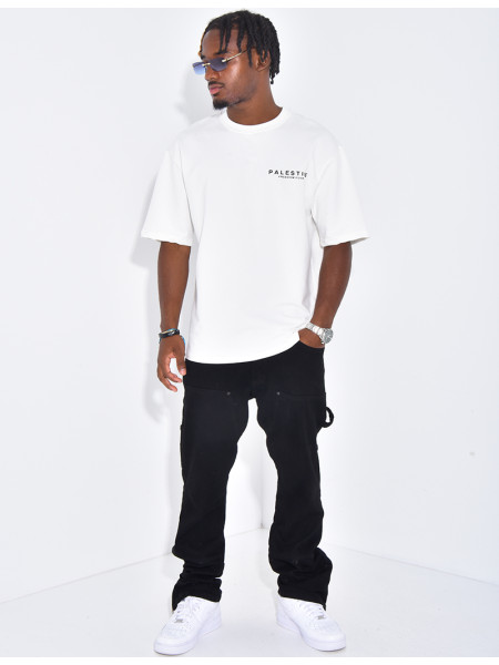 Jeans large à fermeture éclaire aux chevilles