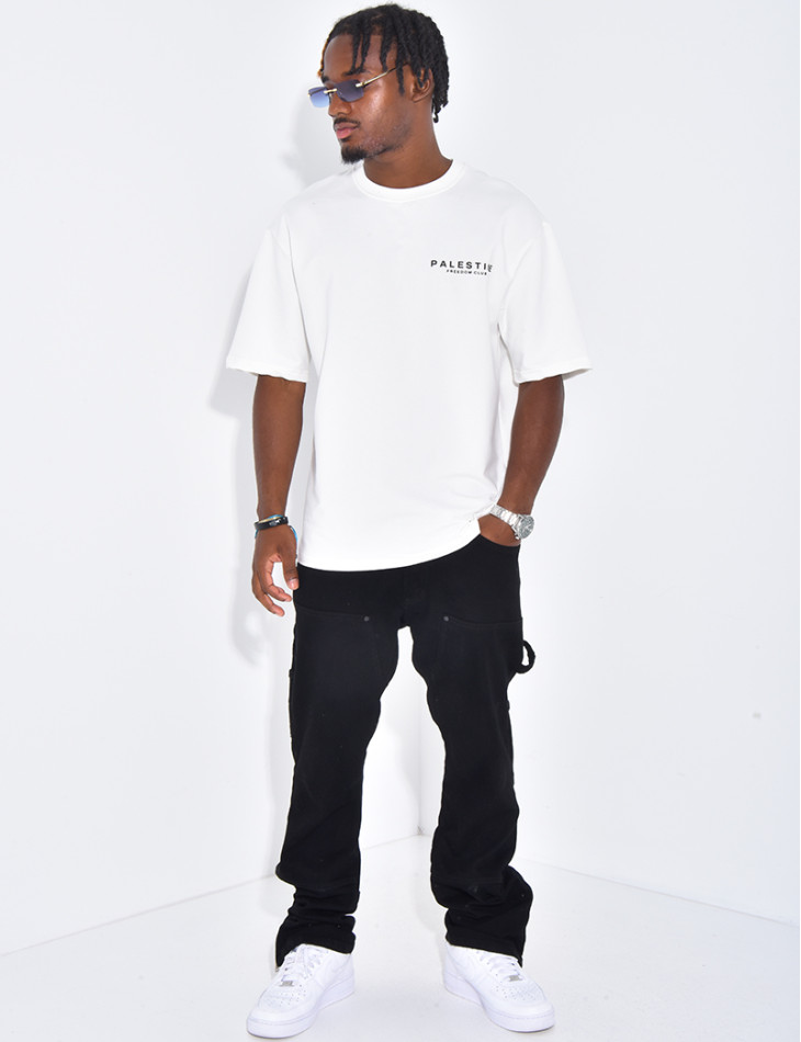 Jeans large à fermeture éclaire aux chevilles