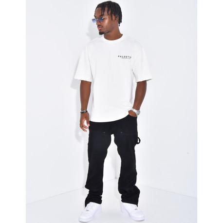 Jeans large à fermeture éclaire aux chevilles