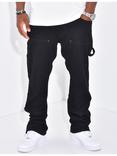 Jeans large à fermeture éclaire aux chevilles