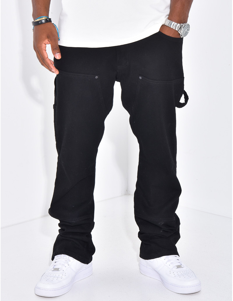 Jeans large à fermeture...