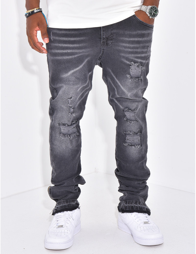 Jeans coupe droite à...