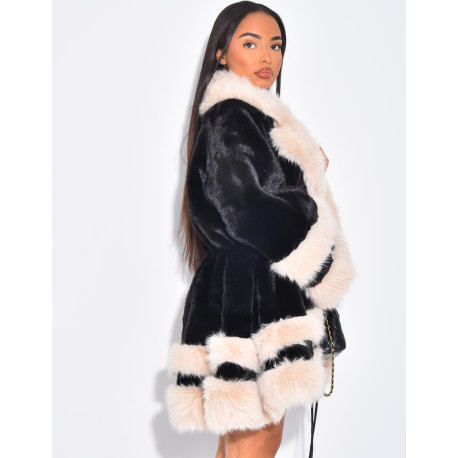 Manteau ample à fausse fourrure premium