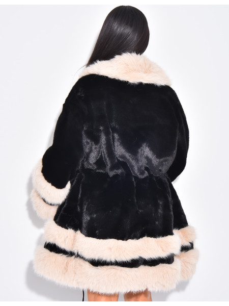 Manteau ample à fausse fourrure premium