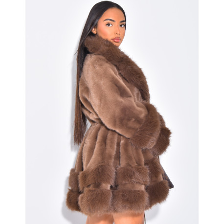 Lockerer Mantel mit Premium-Fake Fur