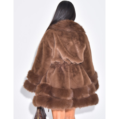 Lockerer Mantel mit Premium-Fake Fur