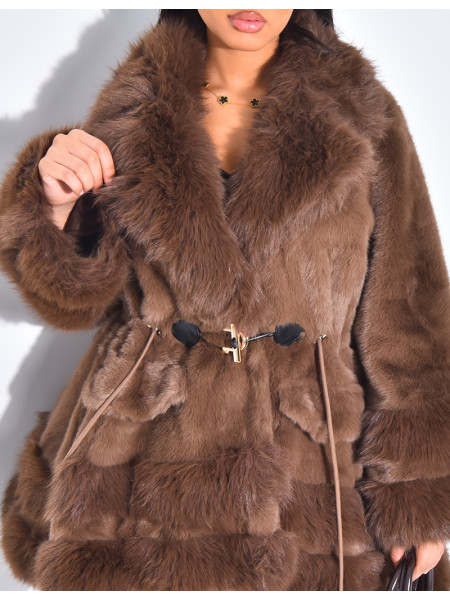 Lockerer Mantel mit Premium-Fake Fur