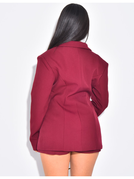 Veste blazer cintrée avec boutons dorés