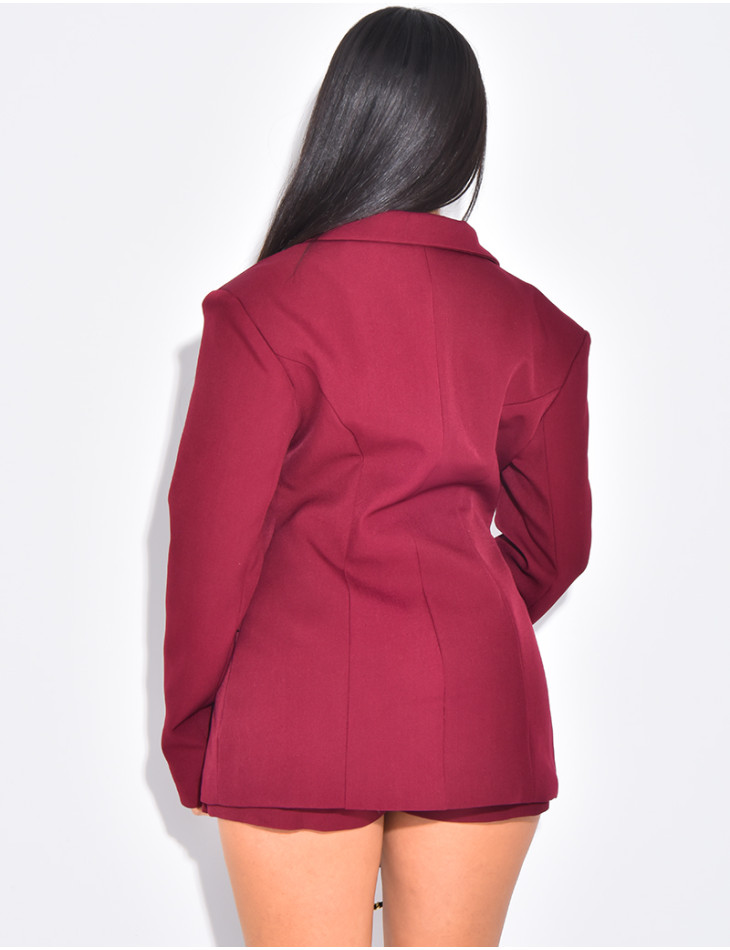 Veste blazer cintrée avec boutons dorés