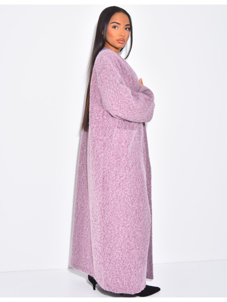 Manteau oversize en laine chiné