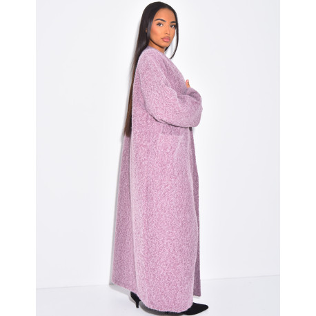 Manteau oversize en laine chiné