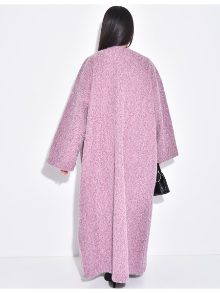 Manteau oversize en laine chiné