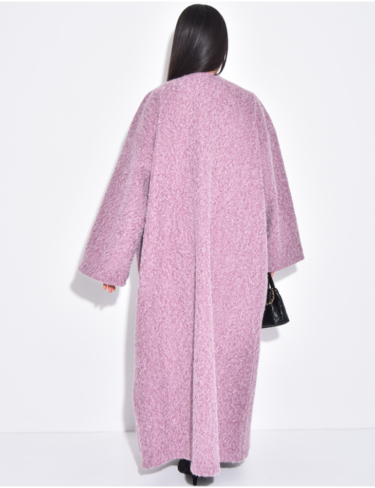 Manteau oversize en laine chiné