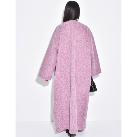 Manteau oversize en laine chiné