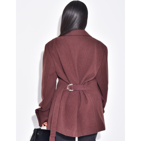 Oversize-Blazer aus Wolle mit doppelter Knopfleiste und tailliertem Rücken