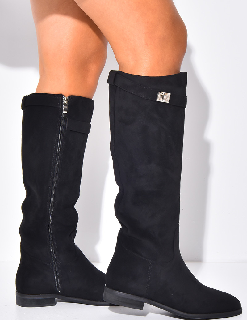 Bottes plates cavalière à...