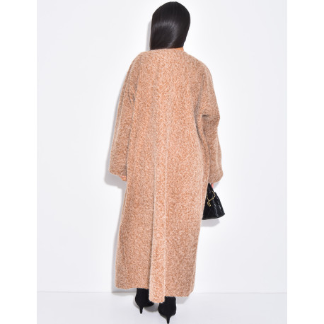 Manteau oversize en laine chiné