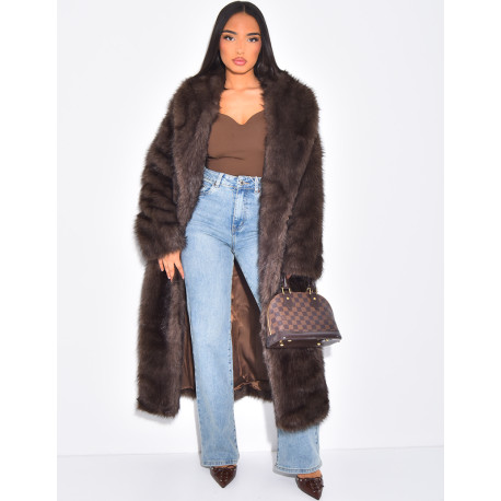 Manteau oversize à fourrure premium