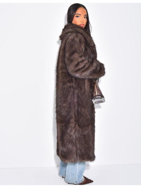 Oversize-Mantel mit Premium-Fell