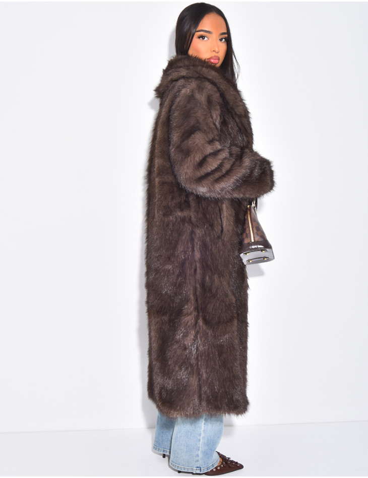Oversize-Mantel mit Premium-Fell