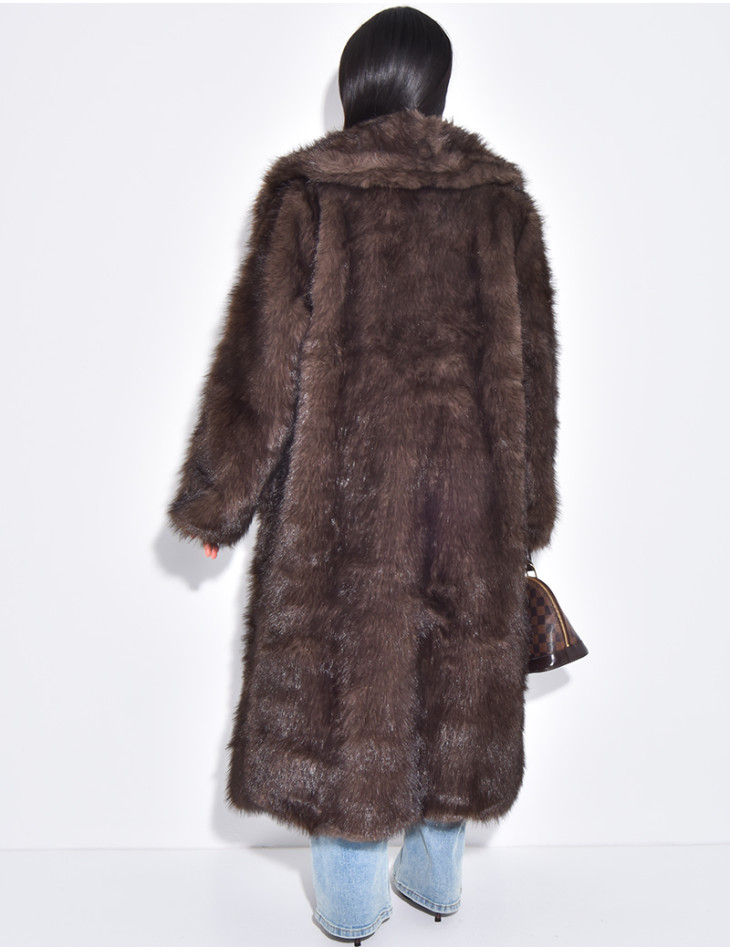Oversize-Mantel mit Premium-Fell