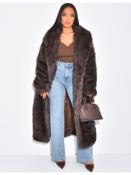 Oversize-Mantel mit Premium-Fell