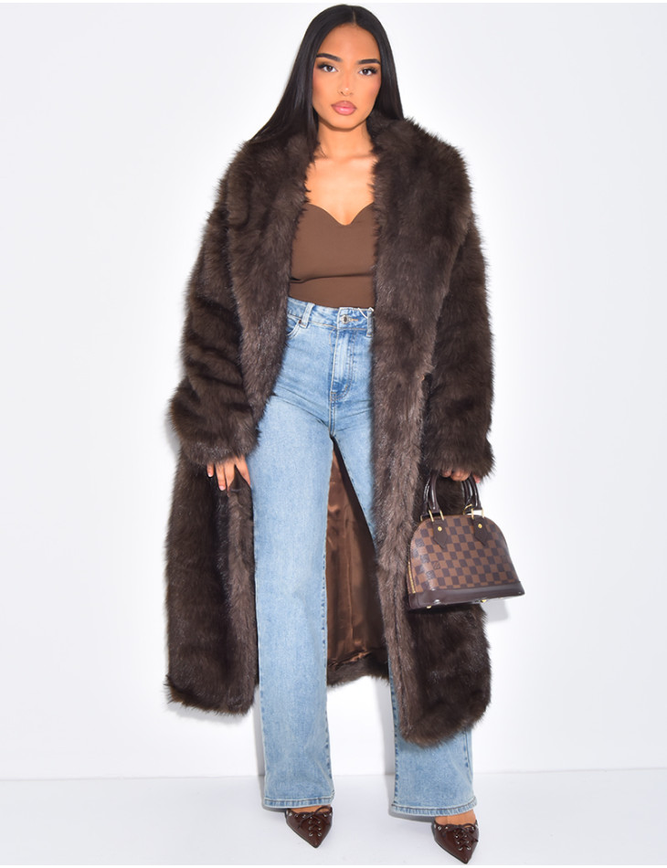 Oversize-Mantel mit Premium-Fell