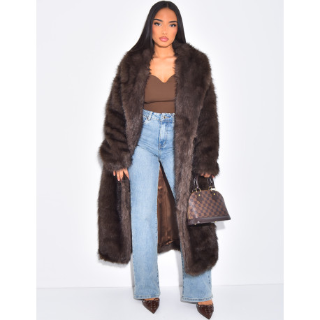 Oversize-Mantel mit Premium-Fell