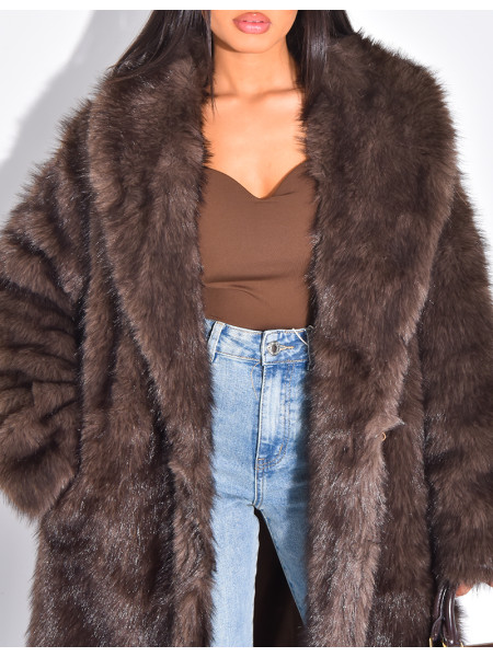 Oversize-Mantel mit Premium-Fell