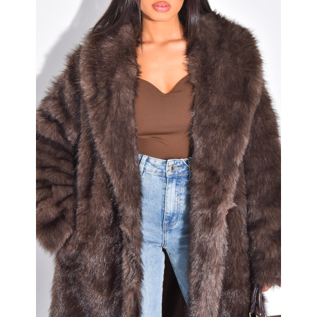 Oversize-Mantel mit Premium-Fell